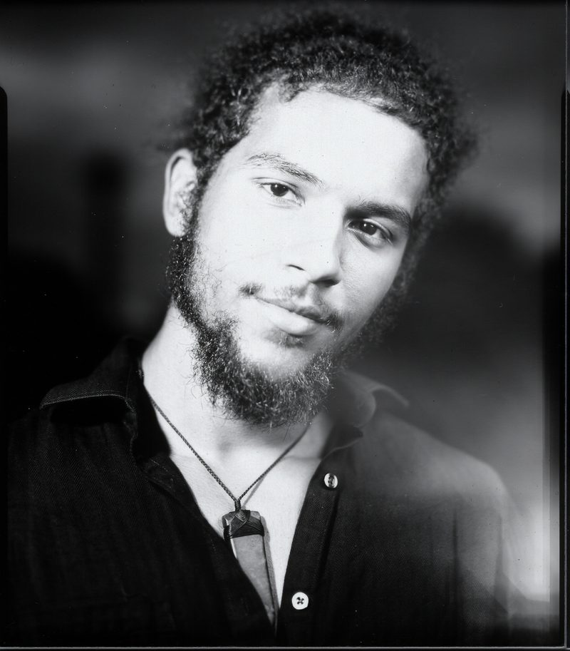 Black-and-white large format portrait made at Seattle Outdoor Dance