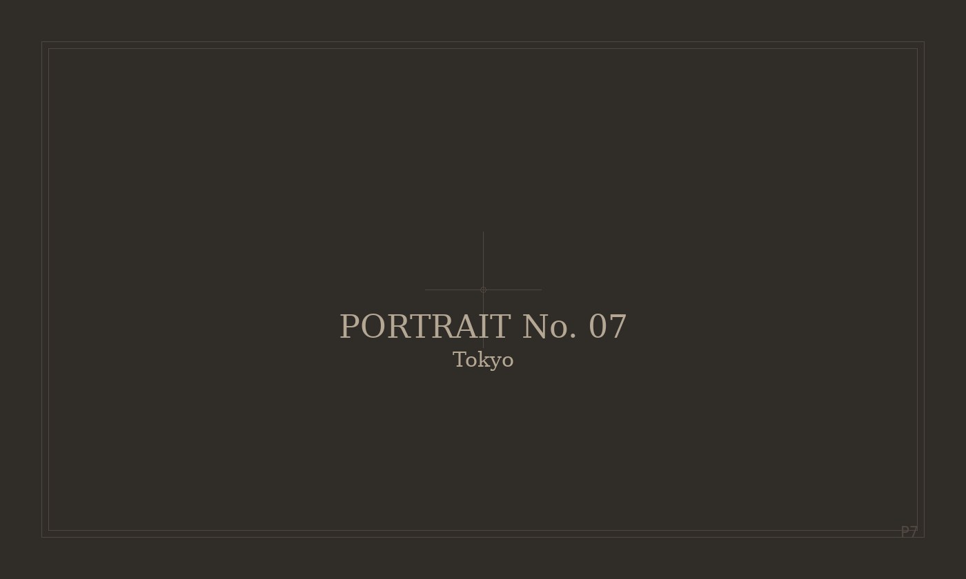 Portrait No. 07 · Tokyo